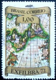 Selo do Brasil de 1972 Carta do Brasil 1a - C 751 U