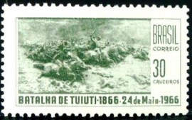 Selo postal do Brasil de 1966 Batalha Tuiuti