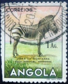 Selo postal de Angola de 1953 Mountain Zebra