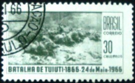Selo postal do Brasil de 1966 Batalha de Tuiuti