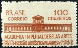 Selo postal do Brasil de 1966 Missão Artística Francesa
