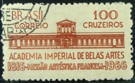 Selo postal do Brasil de 1966 Missão Artística Francesa - C 552 N1D