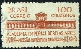 Selo postal do Brasil de 1966 Missão Artística Francesa - C 552 U