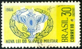 Selo Comemorativo do Brasil de 1966 - C 553 U