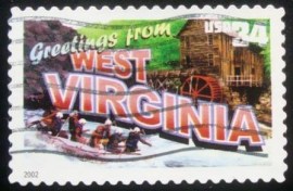 Selo postal dos Estados Unidos de 2002 Greetings from West Virginia