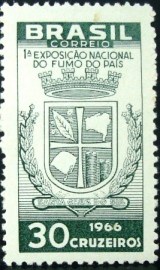 Selo postal do Brasil de 1966 Exposição Nacional Fumo