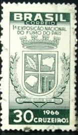 Selo postal do Brasil de 1966 Exposição Nacional Fumo - C 556 u