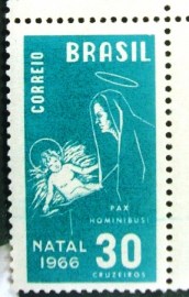 Selo postal do Brasil de 1966 Natal 66