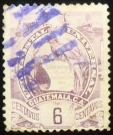 Selo postal da Guatemala de 1895 Coat of Arms 6