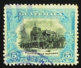 Selo postal da Guatemala de 1902 La Reforma Palace 5c
