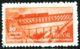 Selo postal de 1967 Estrada de Ferro Santos - Jundiaí - C 564 U