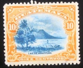 Selo postal da Guatemala de 1902 Amatitlán lake 10c