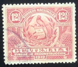 Selo postal da Guatemala de 1919 Quetzal