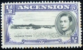 Selo postal da Ilha de Ascension de 1938 Georgetown