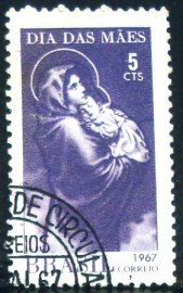 Selo postal do Brasil de 1967 La Madonnina - C 569 N1D