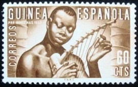 Selo postal da Guiné Espanhola de 1953 Pro indigenous 60