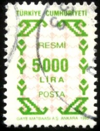 Selo postal da Turquia de 1993 Various Ornaments 5000