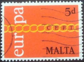 Selo postal de Malta de 1971 Europa Chain