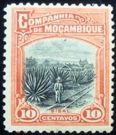 Selo postal da Companhia Moçambique de 1918 Sisal plantation