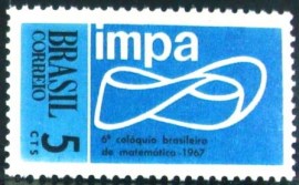Selo postal do Brasil de 1967 Colóquio de Matemática