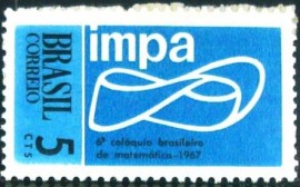 Selo postal do Brasil de 1967 Colóquio de Matemática - C 574 N