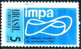 Selo postal do Brasil de 1967 Colóquio de Matemática  - C 574 U