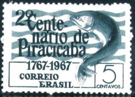 Selo postal do Brasil de 1967 Rio de Piracicaba