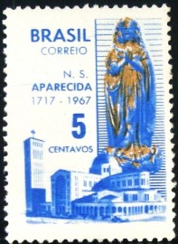 Selo postal do Brasil de 1967 N.S.Aparecida