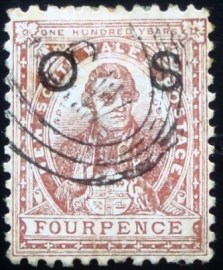 Selo postal de Nova Gales do Sul de 1888 James Cook oficial