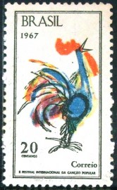 Selo postal do Brasil de 1967 Festival da Canção - C 582 N