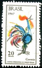 Selo postal do Brasil de 1967 Festival da Canção - C 582 U