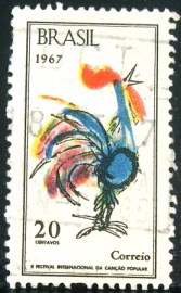 Selo postal do Brasil de 1967 Festival da Canção - C 582 U