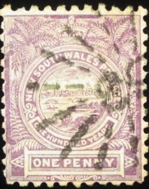 Selo postal de Nova Gales do Sul de 1888 View of Sydney