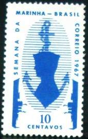 Selo postal do Brasil de 1967 Semana da Marinha