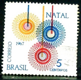 Selo postal do Brasil de 1967 Natal - C 586 U