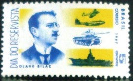 Selo postal do Brasil de 1967 Olavo Bilac - C 587 N