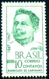 Selo postal do Brasil de 1967 Rodrigues de Carvalho