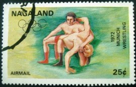 Selo postal Nagaland 1972 Wrestling