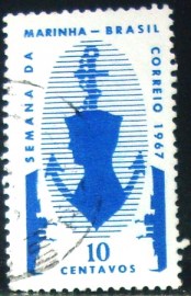 Selo postal do Brasil de 1967 Semana da Marinha  - C 585 U
