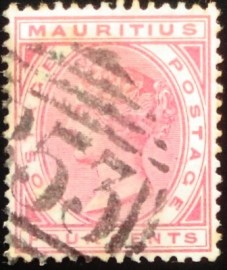 Selo postal das Ilhas Maurício de 1879 Queen Victoria 4c