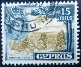 Selo postal Chipre 1955 Queen Elizabeth II