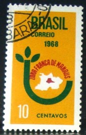 Selo postal do Brasil de 1968 Criação da Zona Franca - C 591 M1D