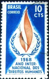 Selo postal do Brasil de 1968 Direitos Humanos - C 592 U