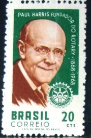 Selo postal do Brasil de 1968 Paul Percy Harris - C 593 N