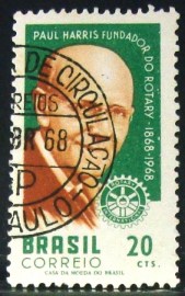 Selo postal do Brasil de 1968 Paul Percy Harris - C 593 N1D