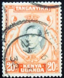 Selo postal de Tanganica de 1938 King George VI 20c