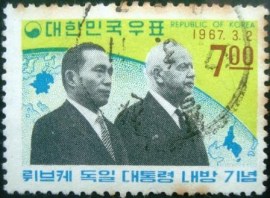 Selo postal Coréia do Sul 1967 Presidents Park and Lübke - 571 U