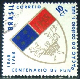 Selo postal do Brasil de 1968 Colégio São Luiz - C 594 U