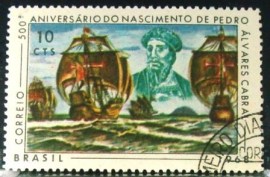 Selo postal do Brasil de 1968 Pedro Alvares Cabral - C 595 N1D