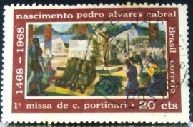 Selo postal do Brasil de 1968 1ª Missa - C 596 U